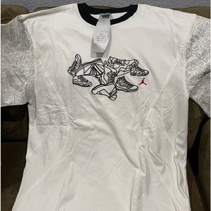 NIKE AIR JORDAN 20th ANNIVERSARY LASER T-SHIRT WHITE/BLACK SIZE LARGE MENS